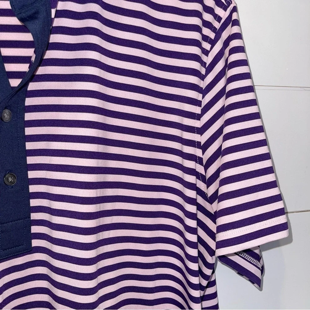 Greyson Bixby Santa Ana Performance Striped Polo Shirt Mens Size Medium - Picture 3 of 7